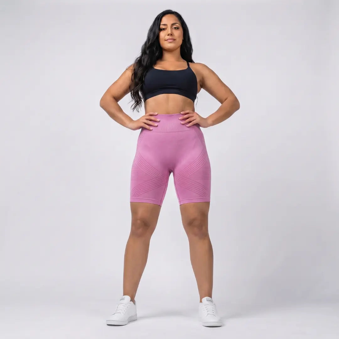 Kaia rose pink short legging with 3D sculpting fit for workouts and everyday wear