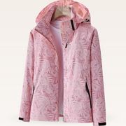Lightweight women's jacket with a subtle leaf pattern, shown in several colours