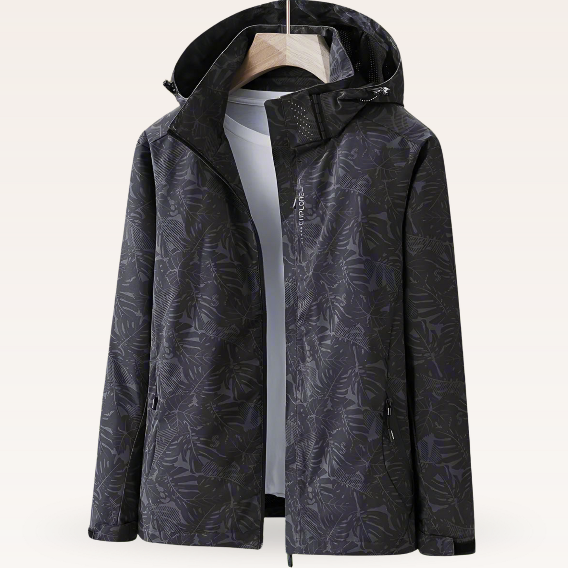 Lightweight women's jacket with a subtle leaf pattern, shown in several colours
