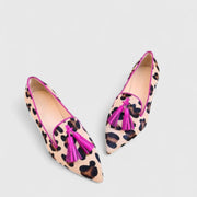 Jheanna classic comfort loafers for women in pink and gold, slip-on flat style