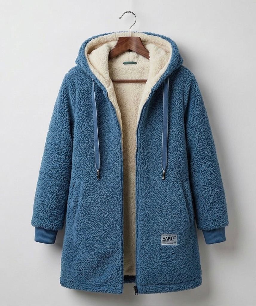 Birgita relaxed V-neck cotton blend knit jumper in blue, pink and chestnut