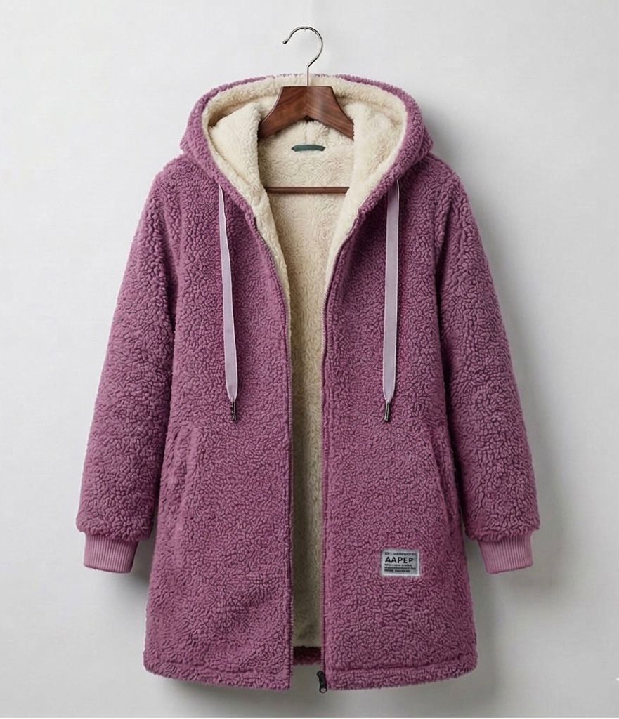 Birgita relaxed V-neck cotton blend knit jumper in blue, pink and chestnut