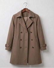 Kate khaki trench coat with a classic relaxed silhouette for women