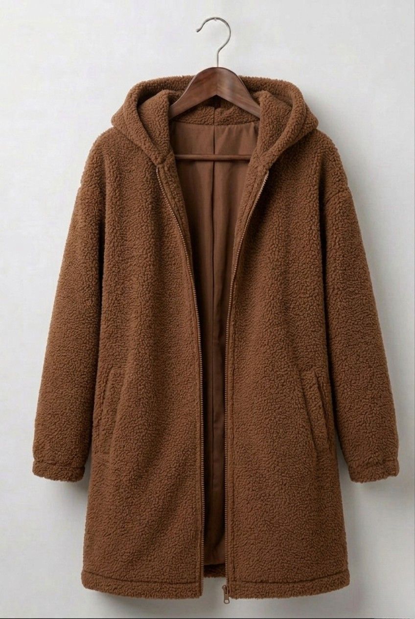 Jane soft teddy coat shown in several colours with a plush textured finish