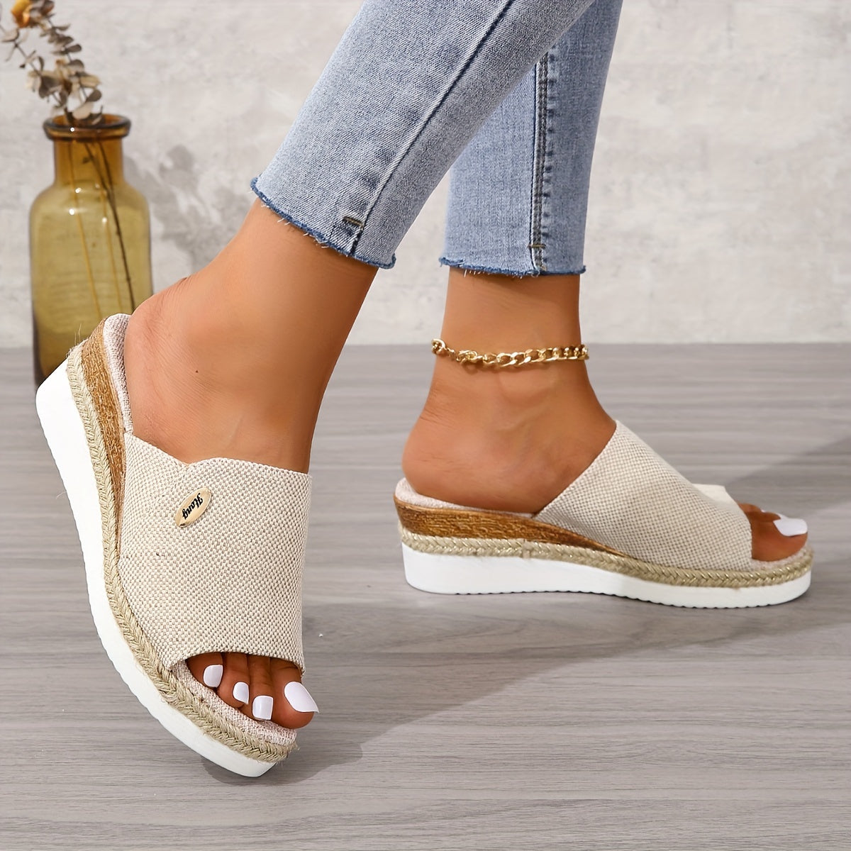 Marisol wedge sandals worn
