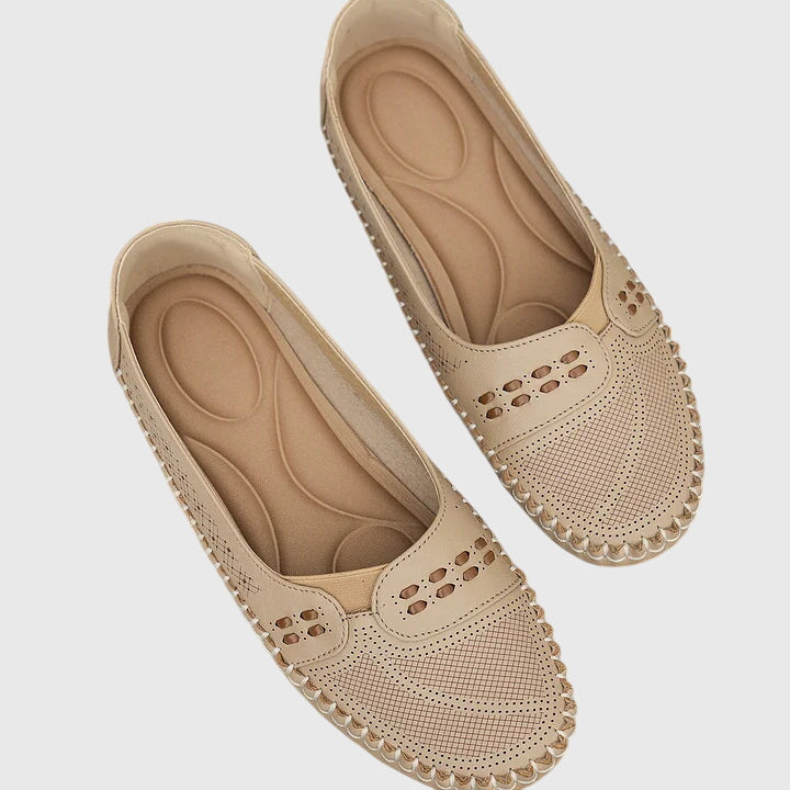 Comfortable slip-on shoes in soft neutral tones for everyday wear