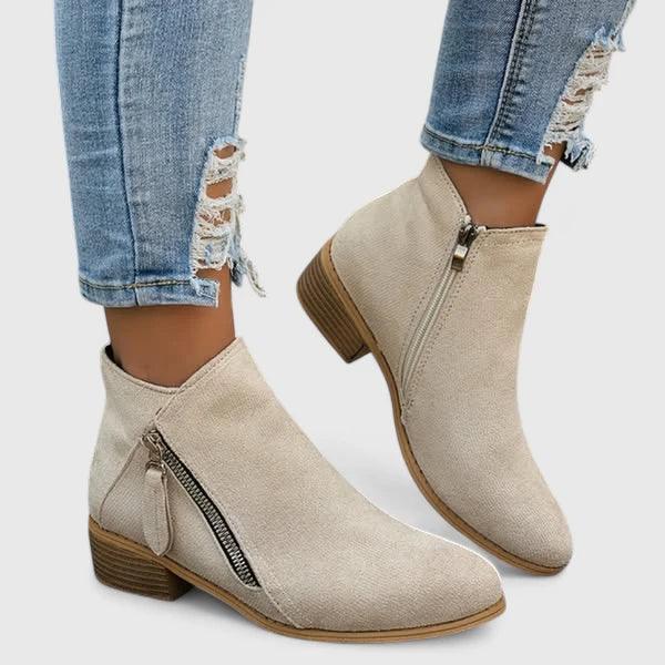 Marizheah vintage-inspired orthopedic ankle boots shown in multiple colours