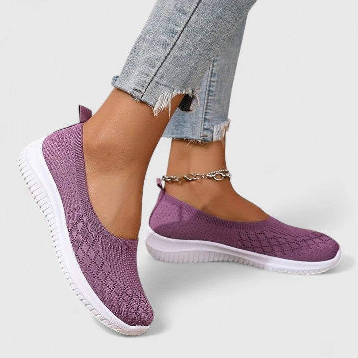 Comfortable women's everyday slip-on shoes shown in several colours