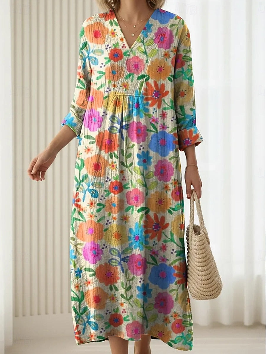 Emma everyday floral dress with relaxed silhouette and pockets