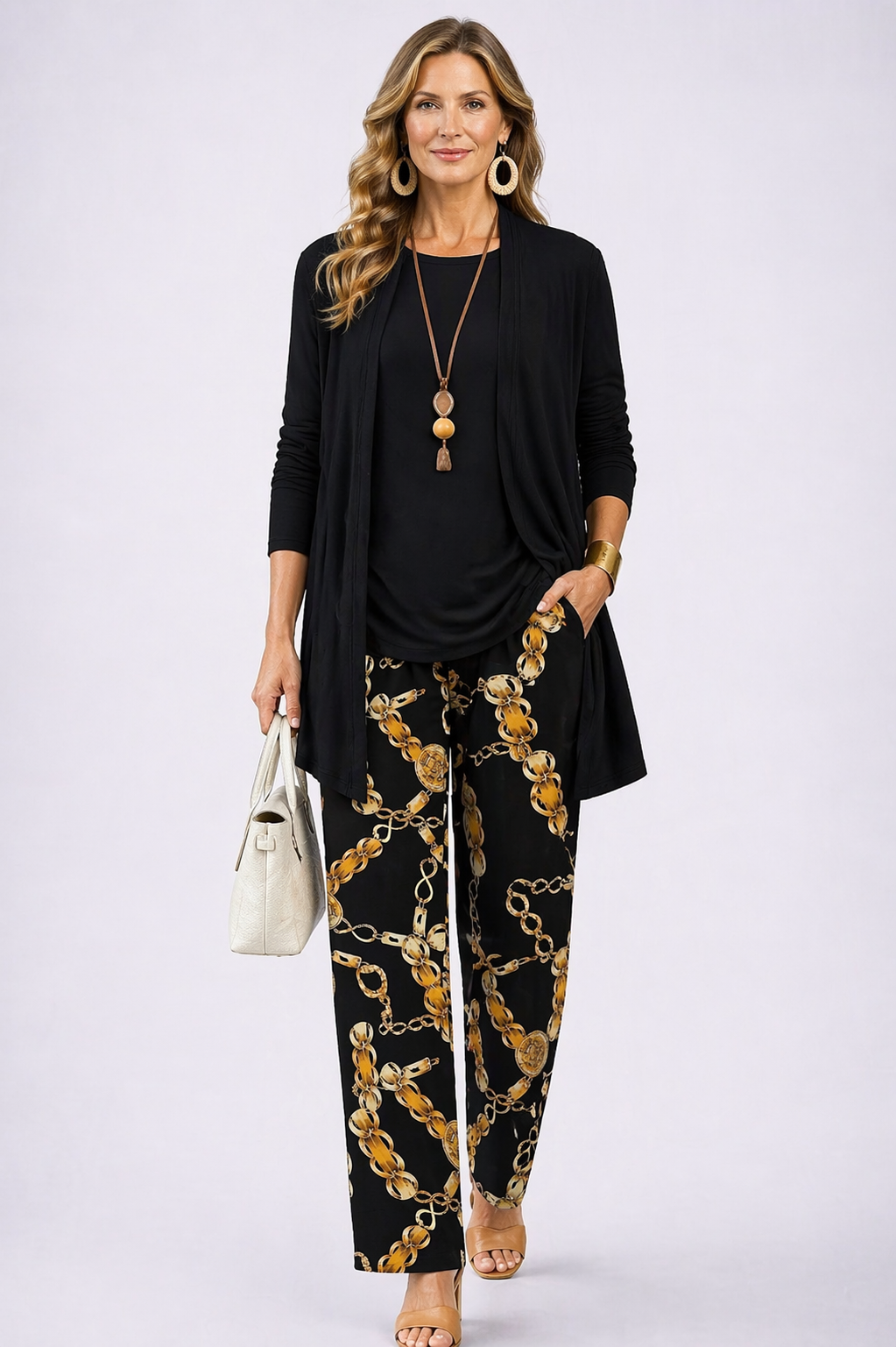 Judith black three-piece set styled together for an effortless, coordinated look