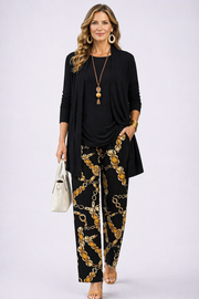 Judith black three-piece set styled together for an effortless, coordinated look