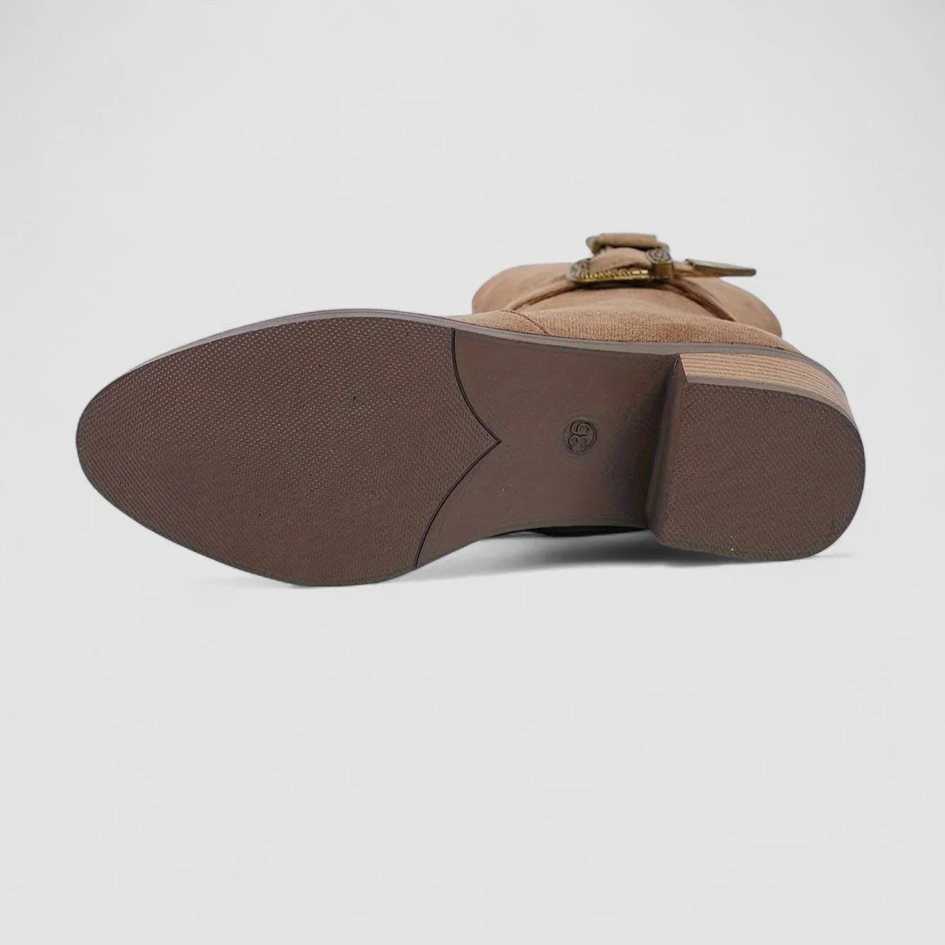 Rosa orthopedic Western boots in soft suede with a supportive block heel and non-slip outsole