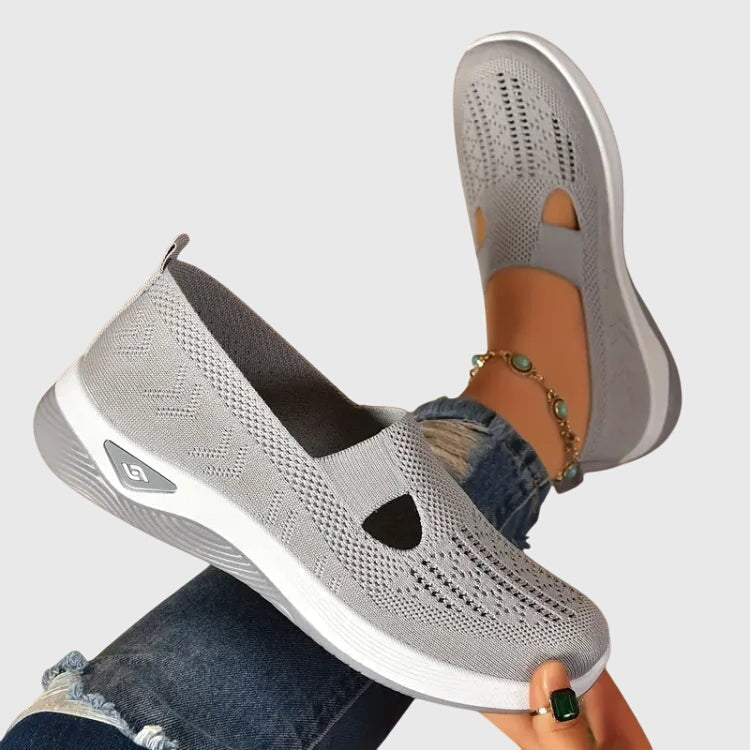 Lora orthopedic walking shoes shown in a soft neutral colourway