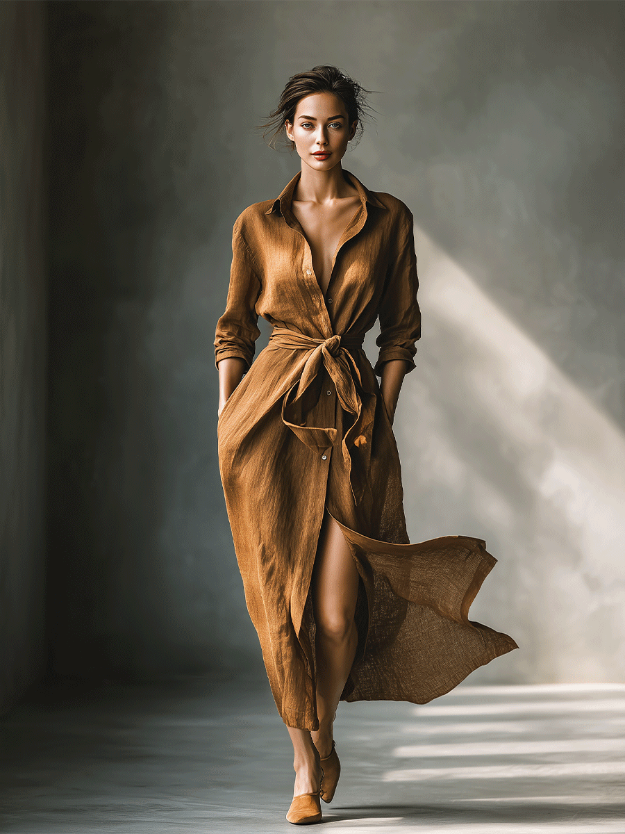 Willow vintage-inspired brown blend shirt shown in a relaxed, versatile fit