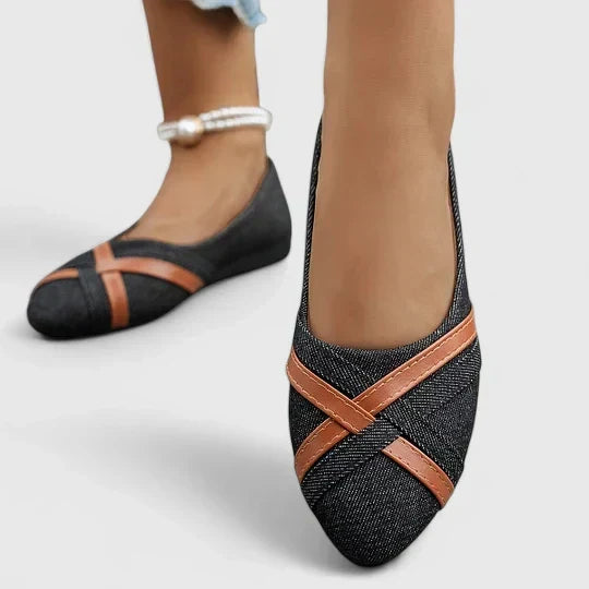 Bea comfortable everyday slip-on shoes shown in blue, black and light blue