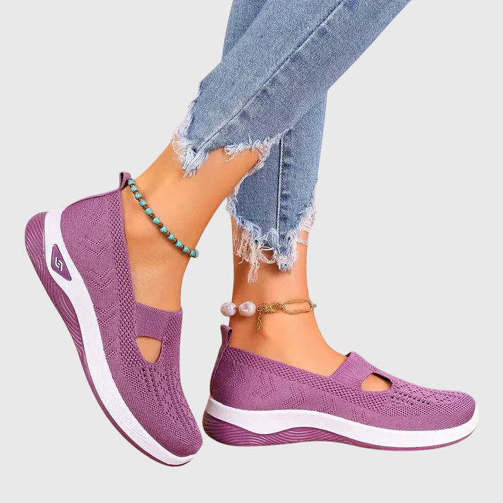 Lora orthopedic walking shoes shown in a soft neutral colourway