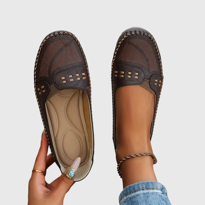 Comfortable slip-on shoes in soft neutral tones for everyday wear