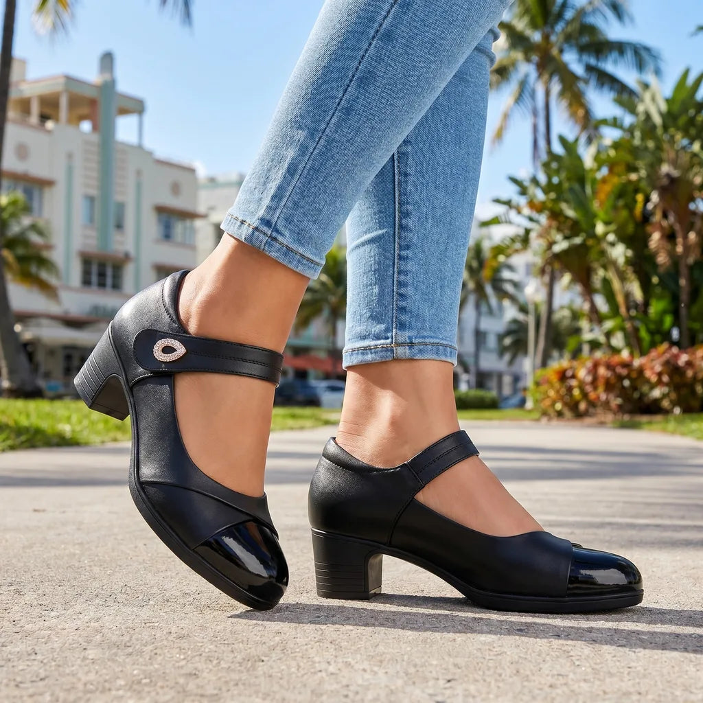 Kassia block heel Mary Jane pumps