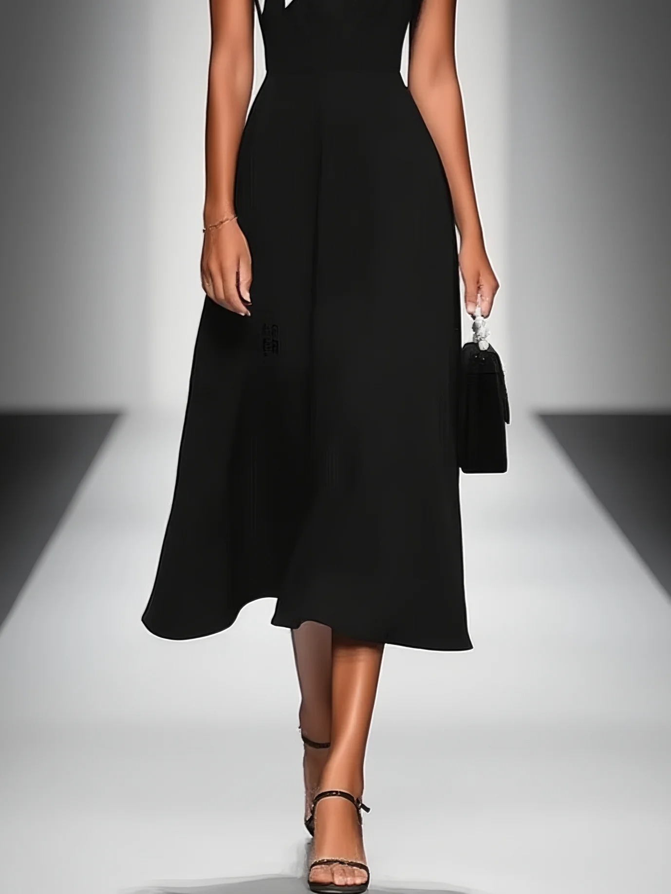 Vanessa black colorblock top with a square neckline styled for everyday wear