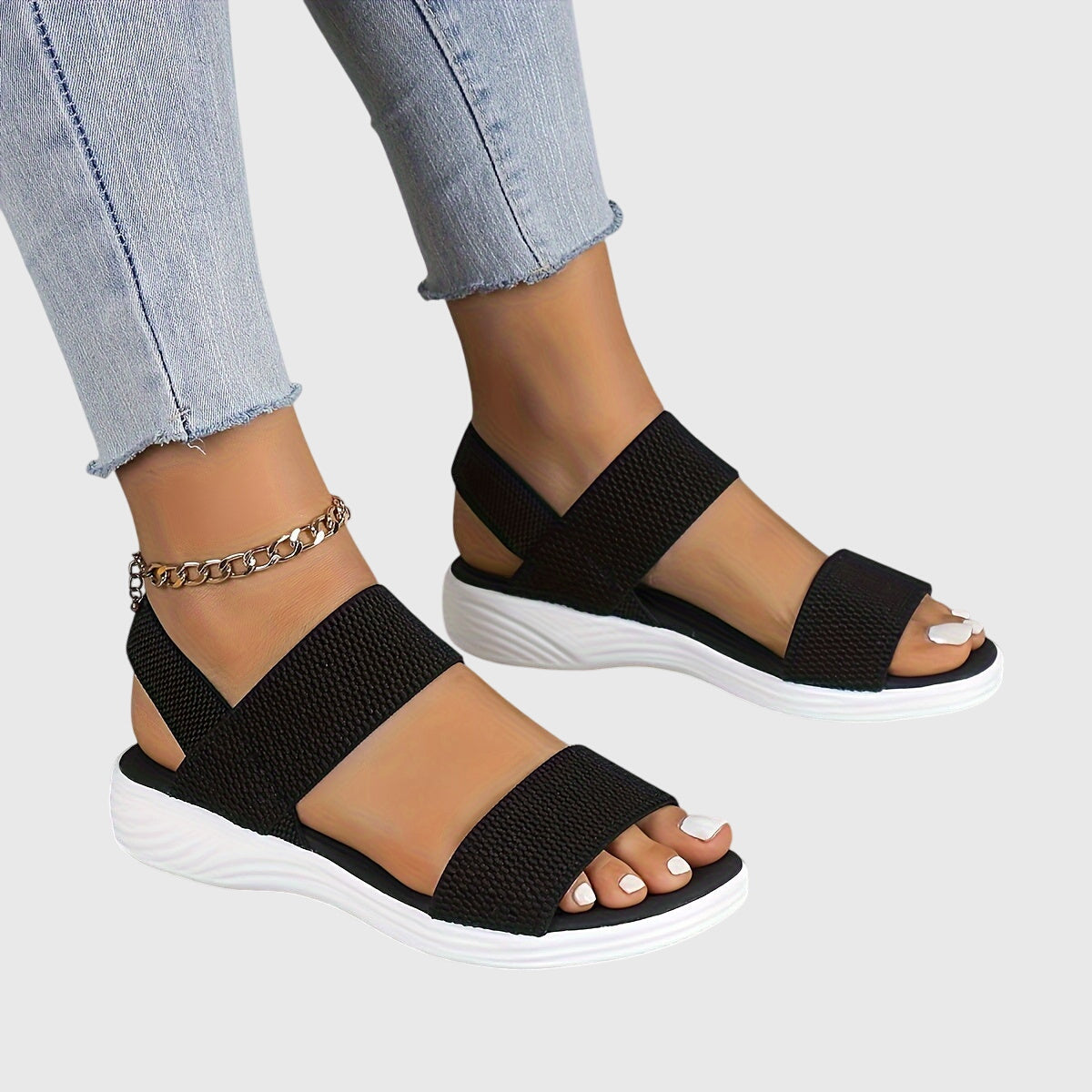 Emila | Lightweight Stretch Sandals with Adjustable Straps