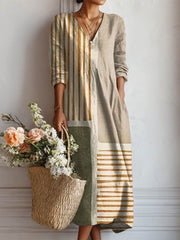 Dilara relaxed-fit everyday comfort dress in grey with pockets