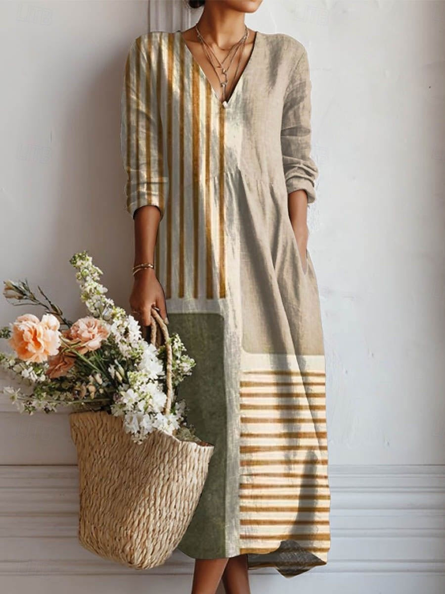 Dilara relaxed-fit everyday comfort dress in grey with pockets