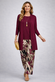 Fiamma purple three-piece coordinated set for women