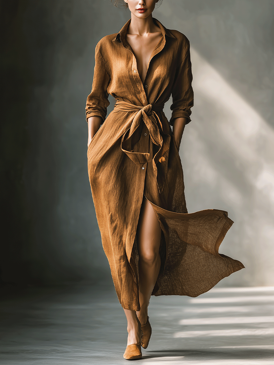 Willow vintage-inspired brown blend shirt shown in a relaxed, versatile fit