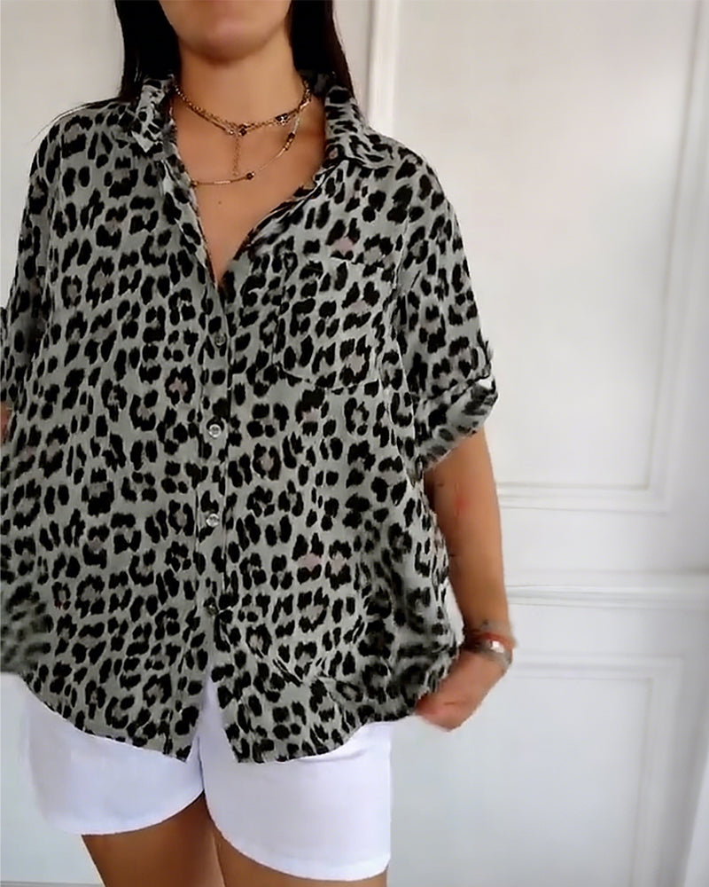 Susan leopard print blouse styled for everyday and dressed-up looks