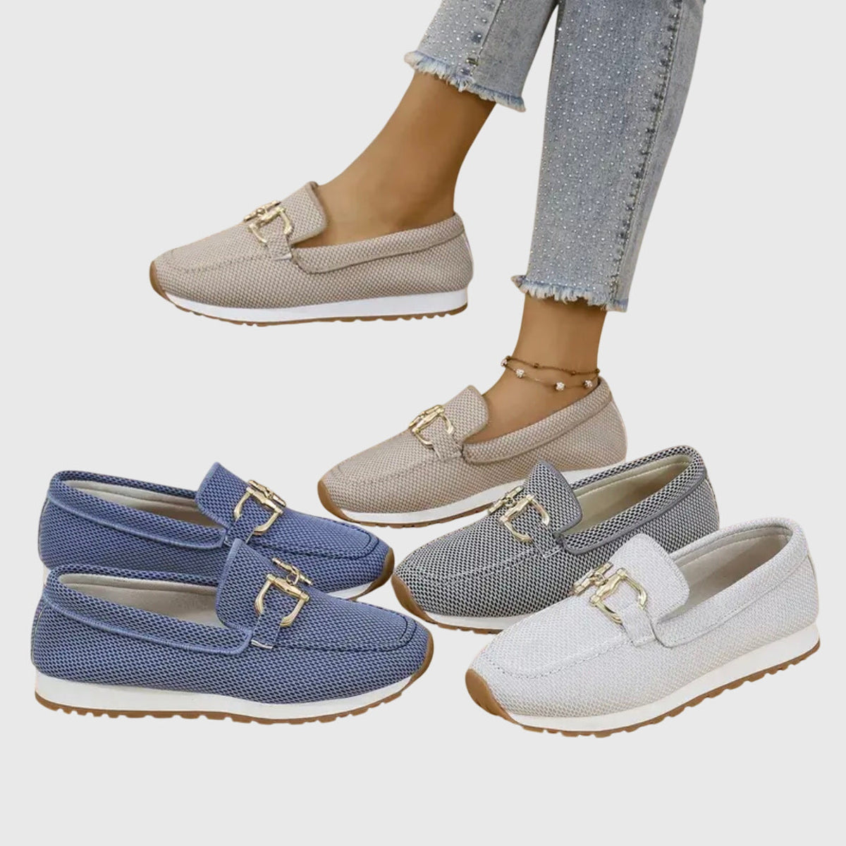 Susie classic slip-on loafers for women shown in neutral tones