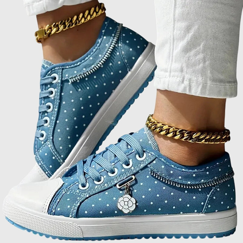 Elena orthopedic comfort sneakers in soft blue tones, side view