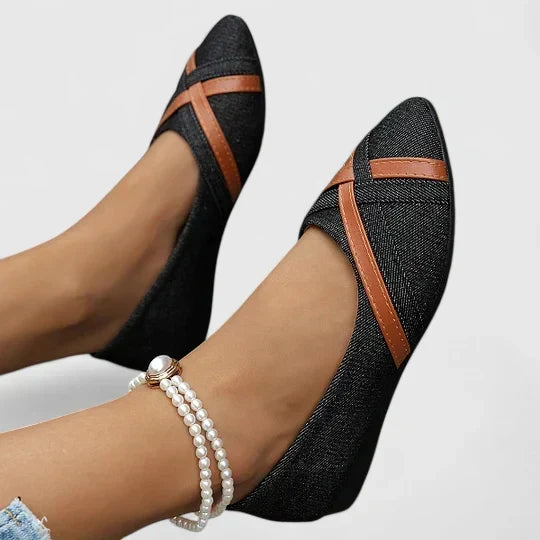 Bea comfortable everyday slip-on shoes shown in blue, black and light blue