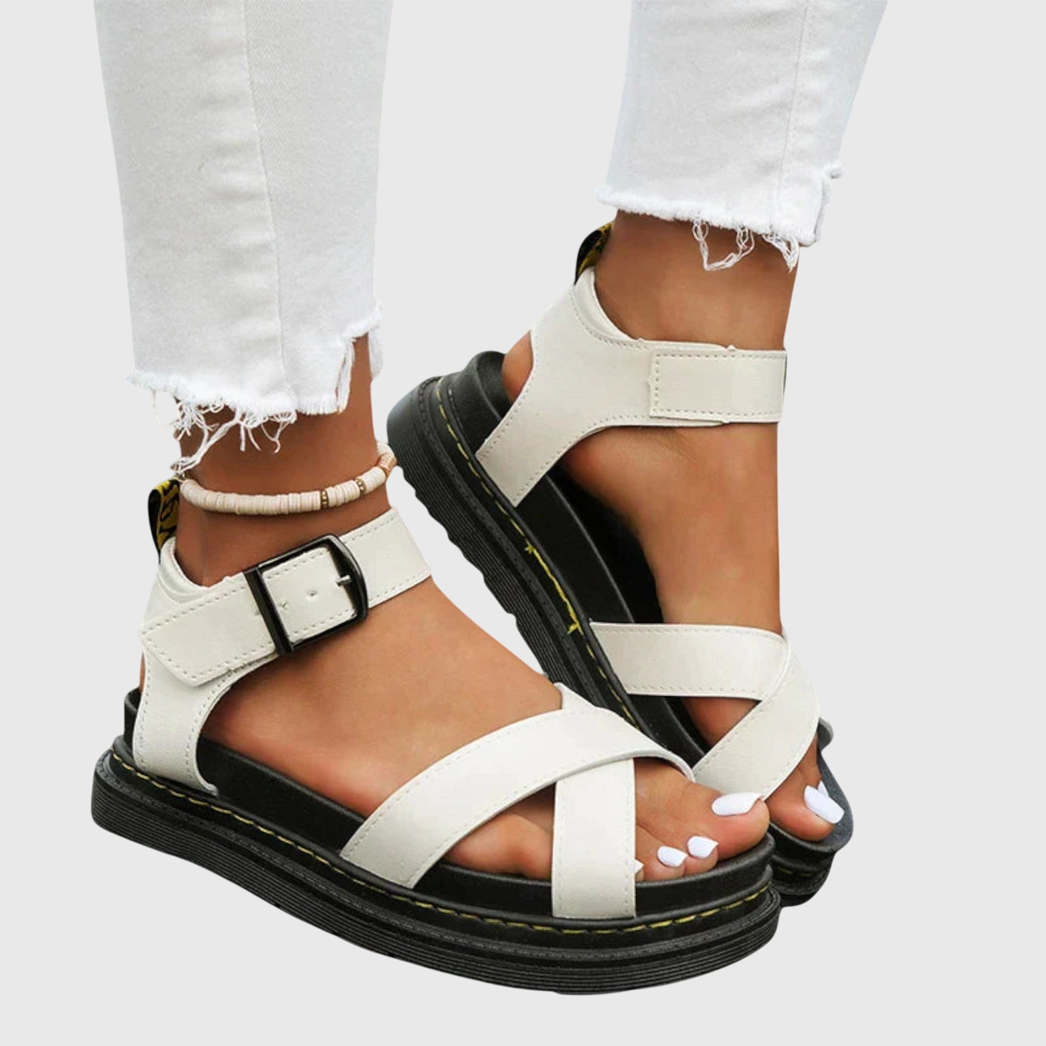 Lina | Sporty Buckle-Strap Cushioned Sandals