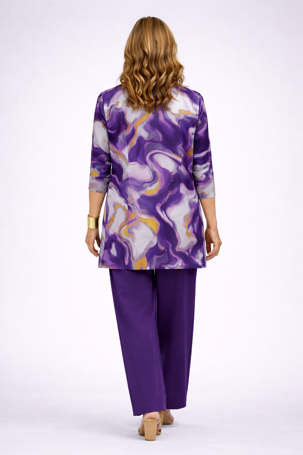 Gavina purple three-piece coordinated set for women