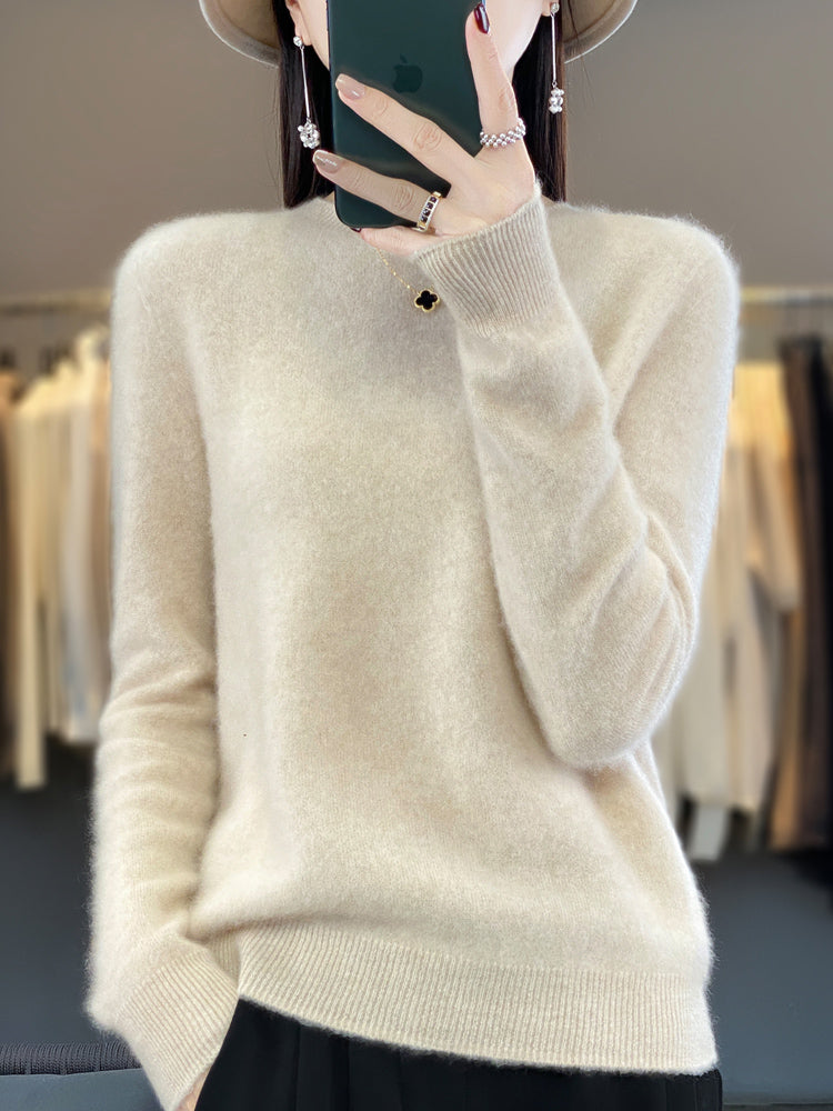 Anette cosy knit jumper shown in several colours, a soft everyday layer for cooler days