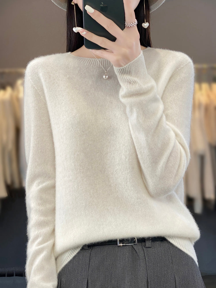 Anette cosy knit jumper shown in several colours, a soft everyday layer for cooler days