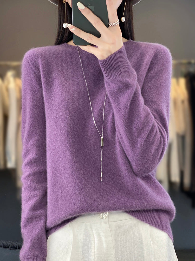 Anette cosy knit jumper shown in several colours, a soft everyday layer for cooler days