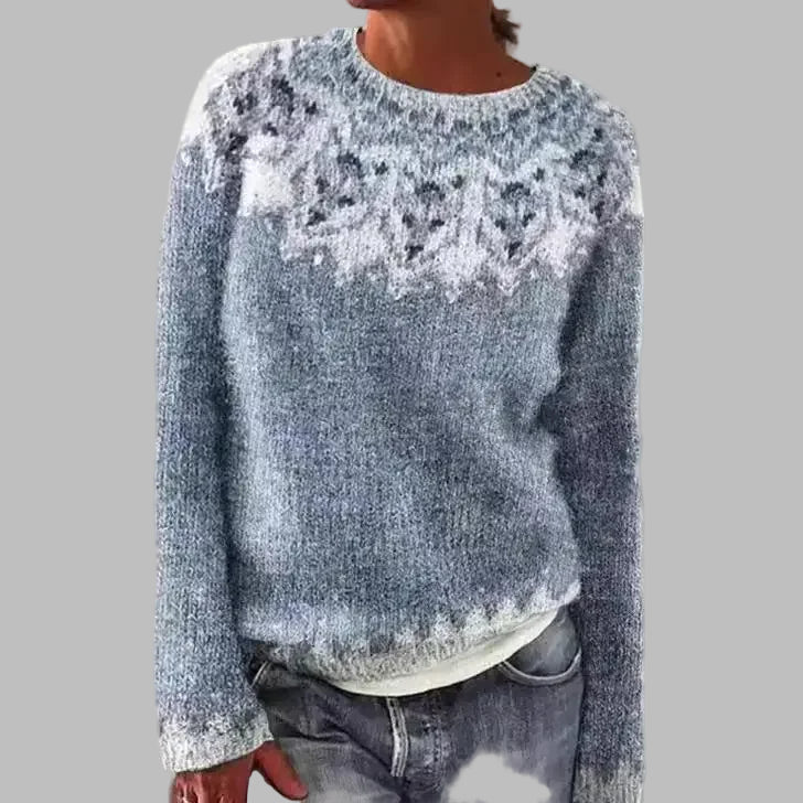 Athena timeless Icelandic knit sweater with soft cosy texture and relaxed layering fit