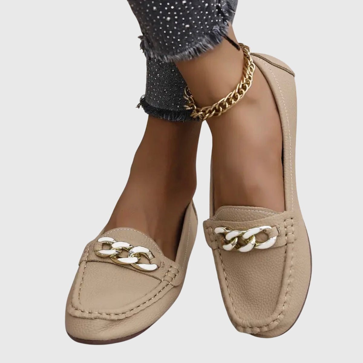 Melissa elegant slip-on loafers shown in white, black and beige