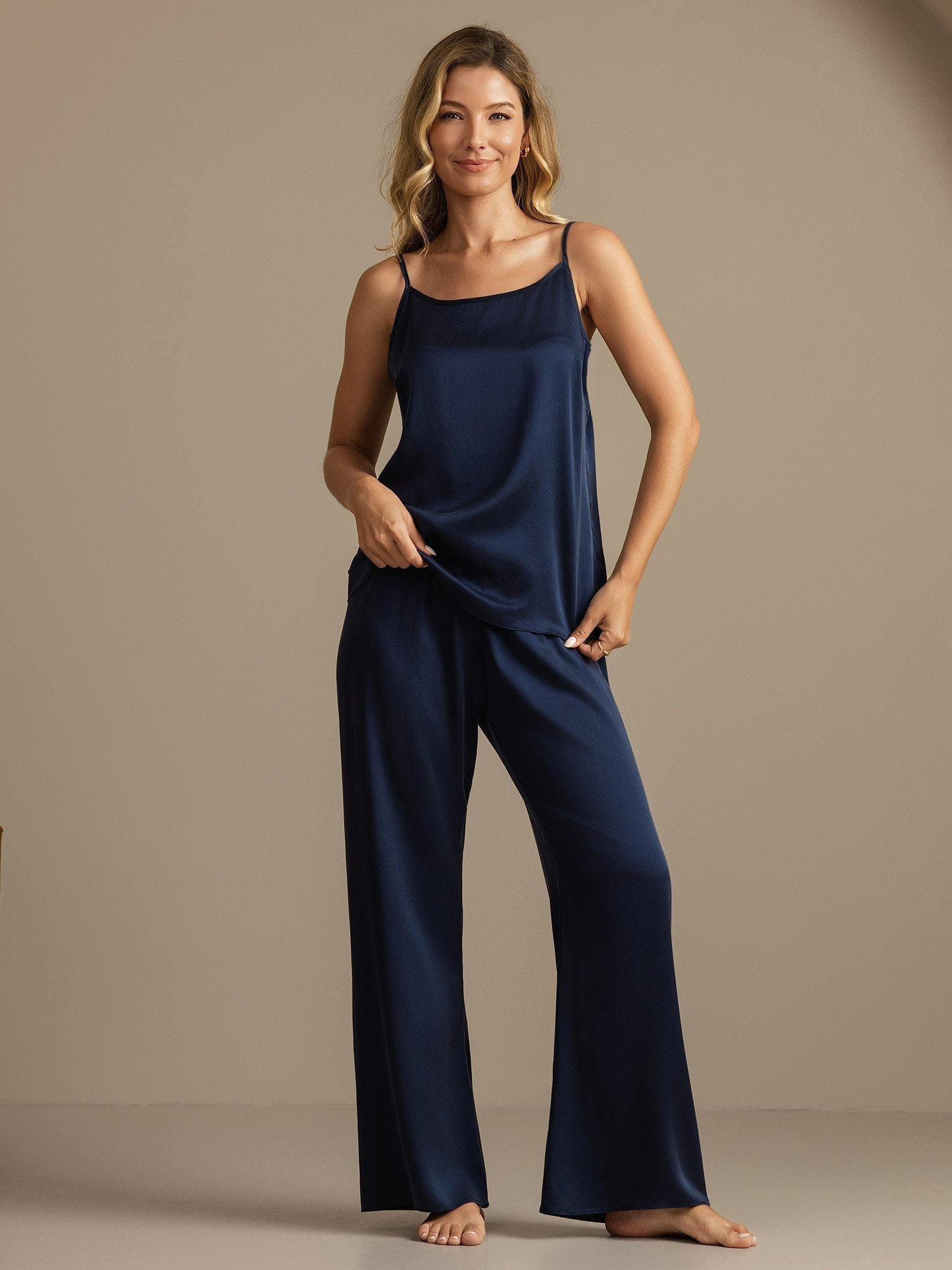 Lottie pure mulberry silk cami and shorts set in a coordinated design