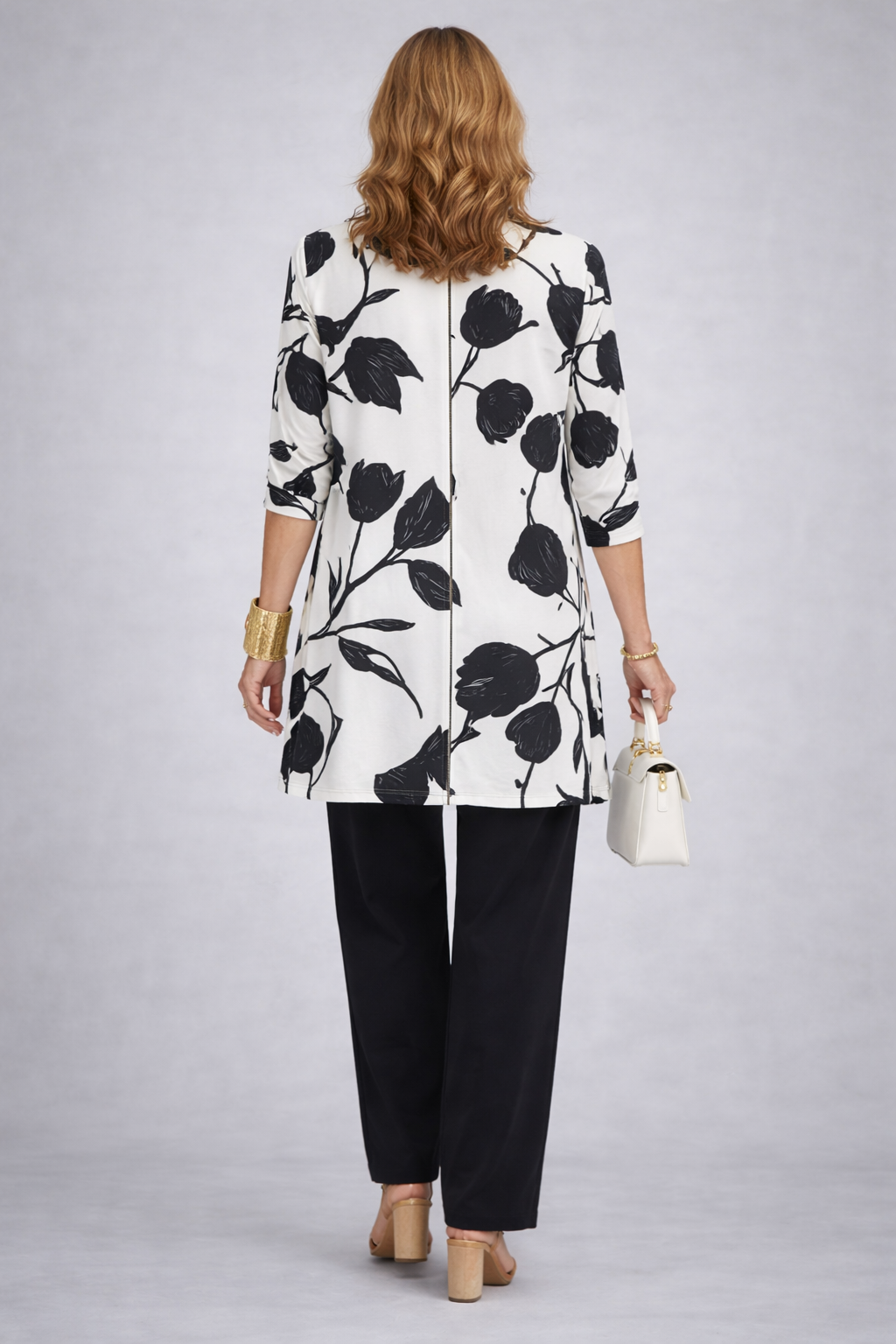 Etheline coordinated black three-piece set styled together for an effortless everyday look