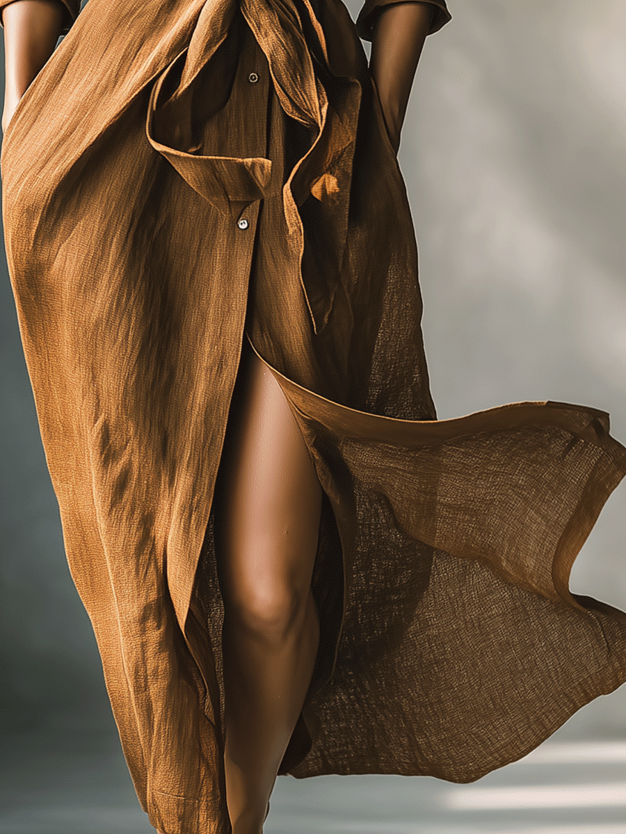 Willow vintage-inspired brown blend shirt shown in a relaxed, versatile fit
