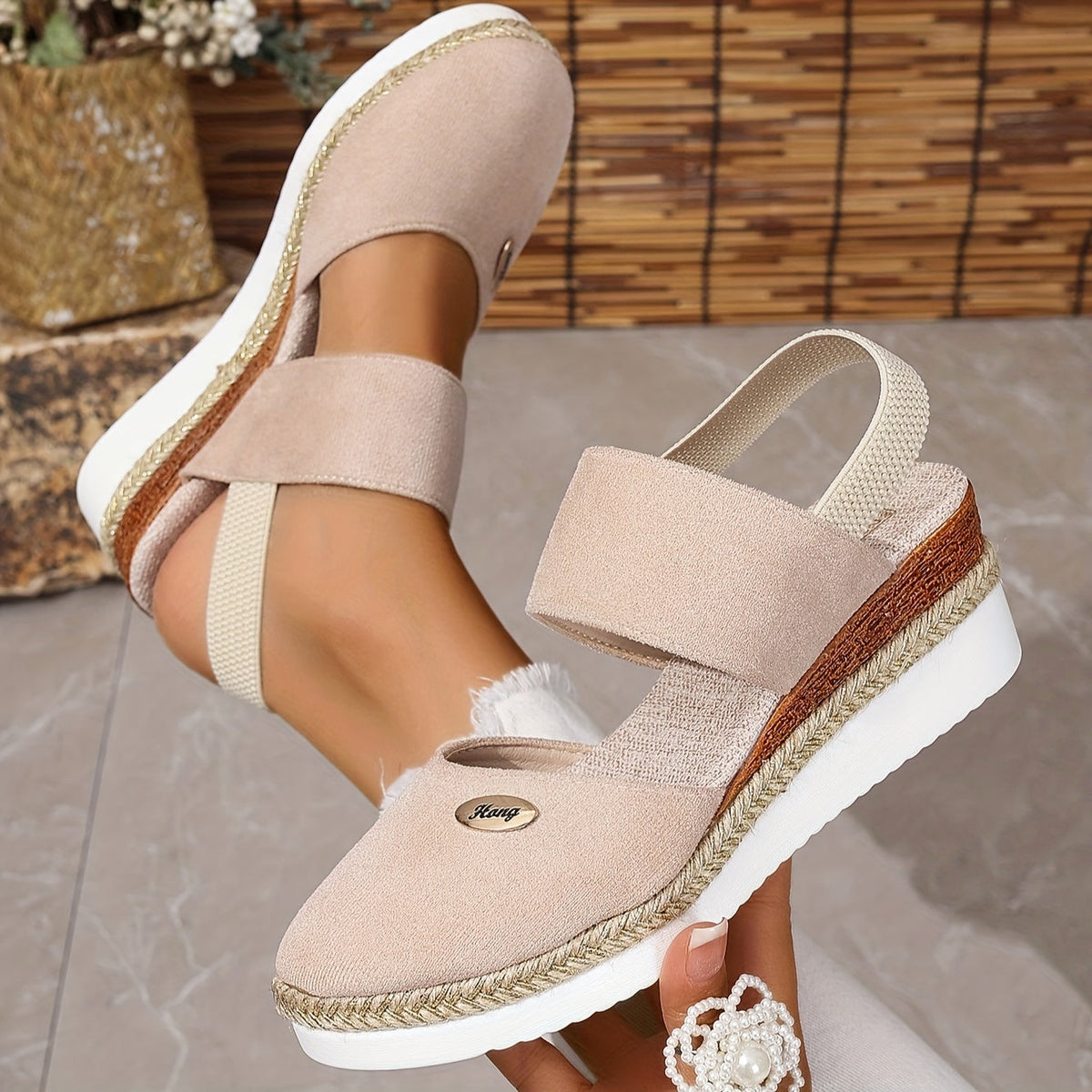 Harlowe wedge sandals pair