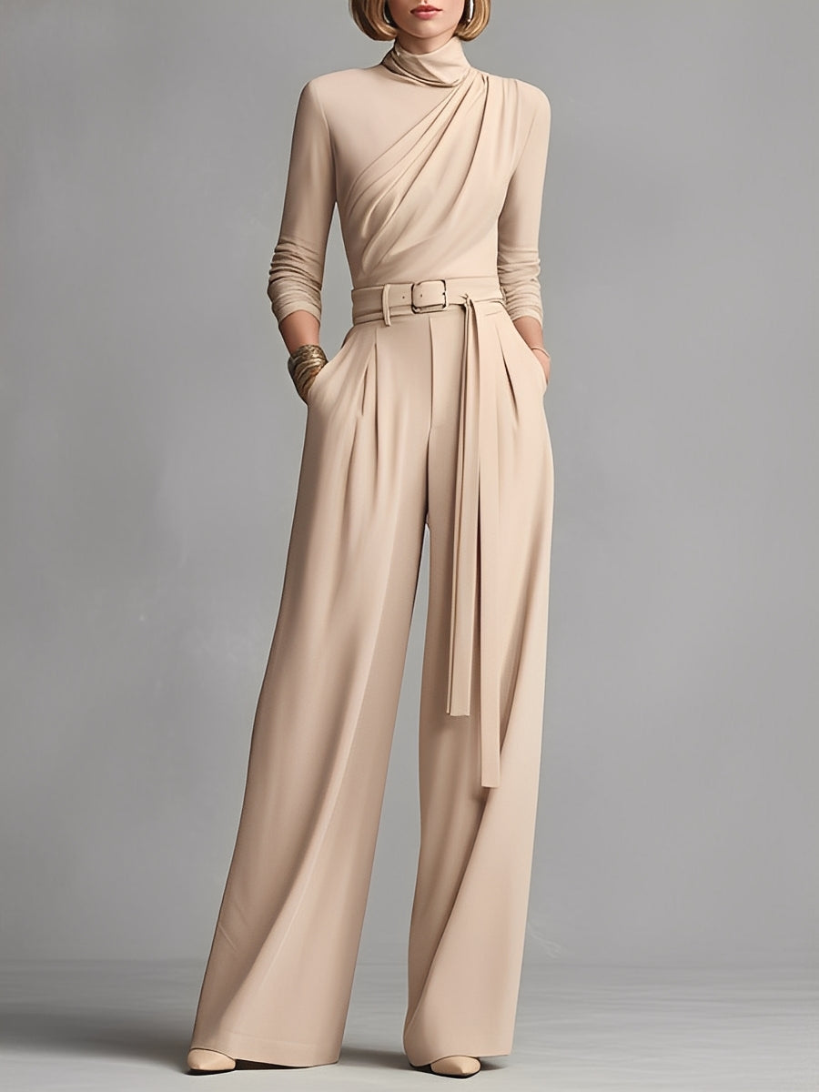Blake neutral cotton blend knit set, coordinated top and bottom in a soft neutral shade