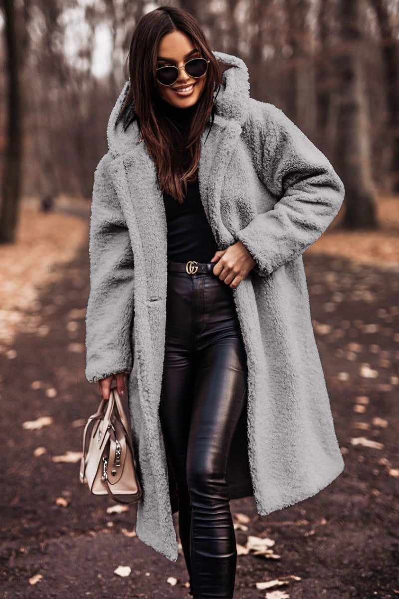 Emily classic tailored winter coat shown in neutral tones