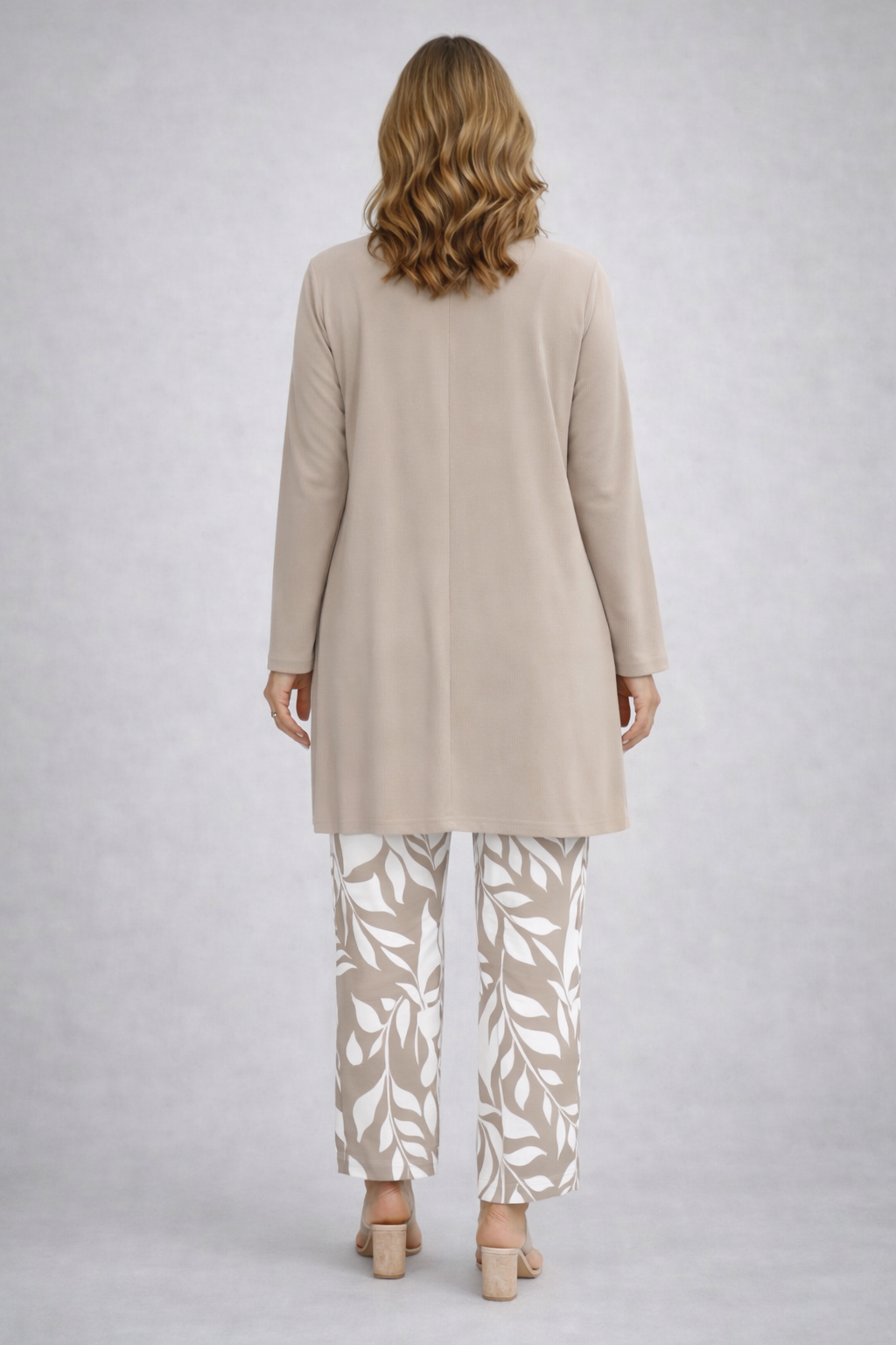 Erynn beige three-piece set styled together for an effortless coordinated look