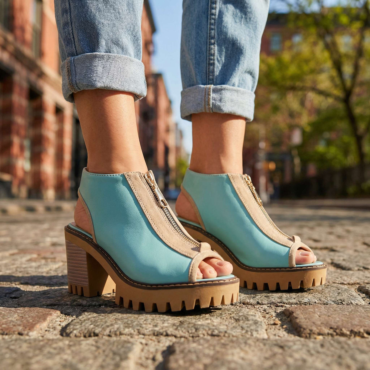 Zara block heels side