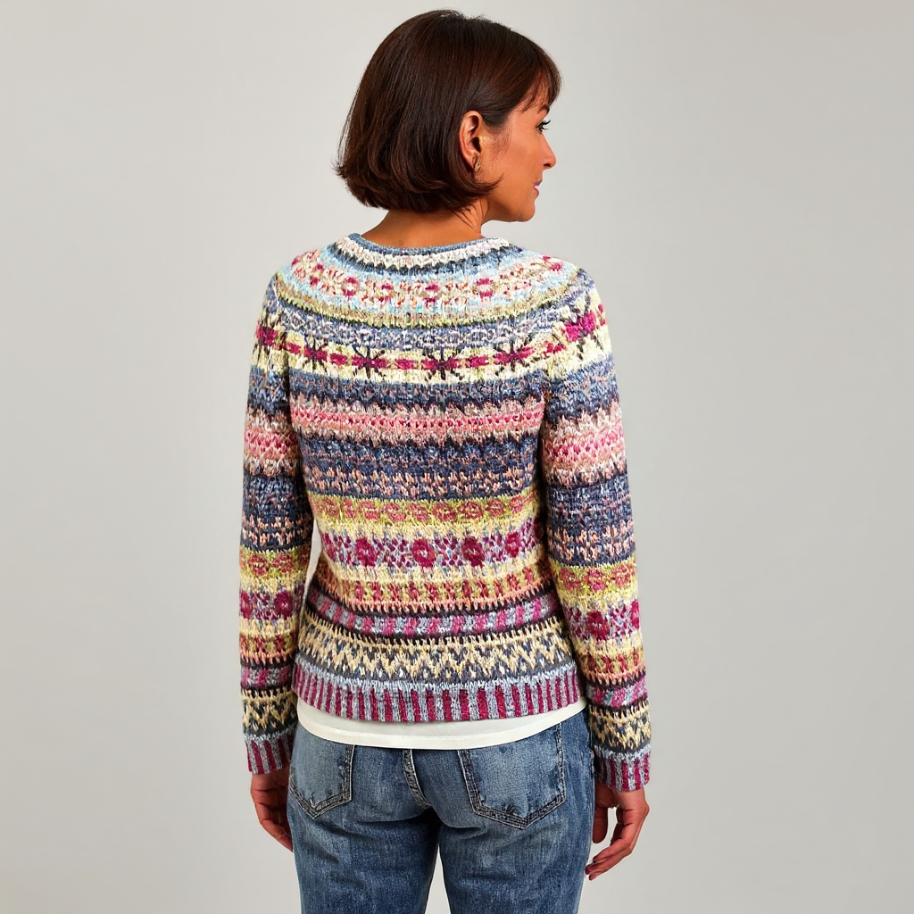 Zoey timeless Icelandic knit jumper with cozy textured weave