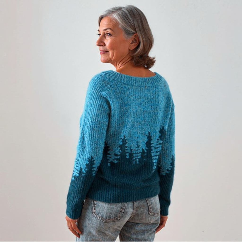 Natalie timeless Icelandic-style knit sweater in a cosy textured weave