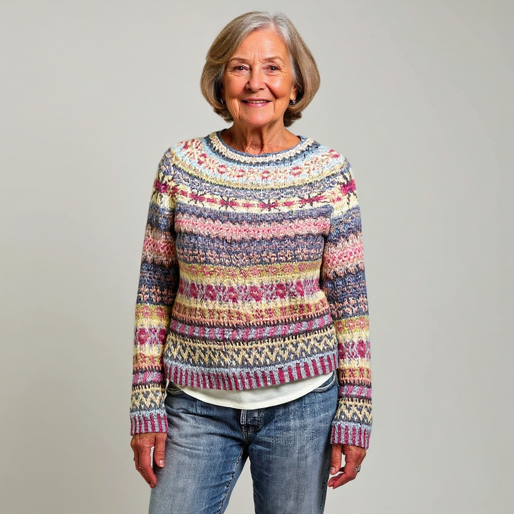 Zoey timeless Icelandic knit jumper with cozy textured weave